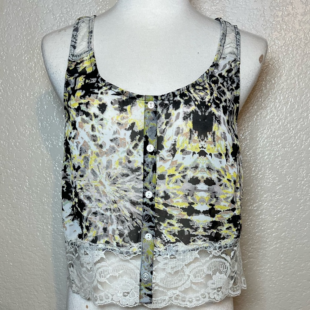 Love Squared neon green and black crop top 2/$10